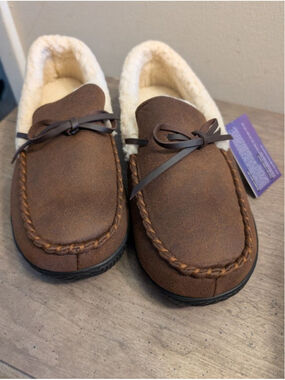 ROCKDOVE Brown & White Slippers US 8, Mens